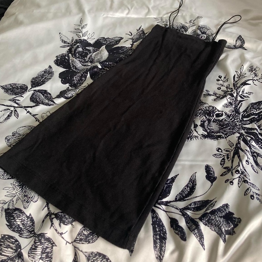 Black Ribbed Bodycon Mini Dress